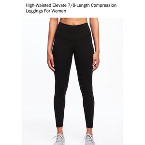 2 Pairs- High-Waisted 7/8 Compression Leggings